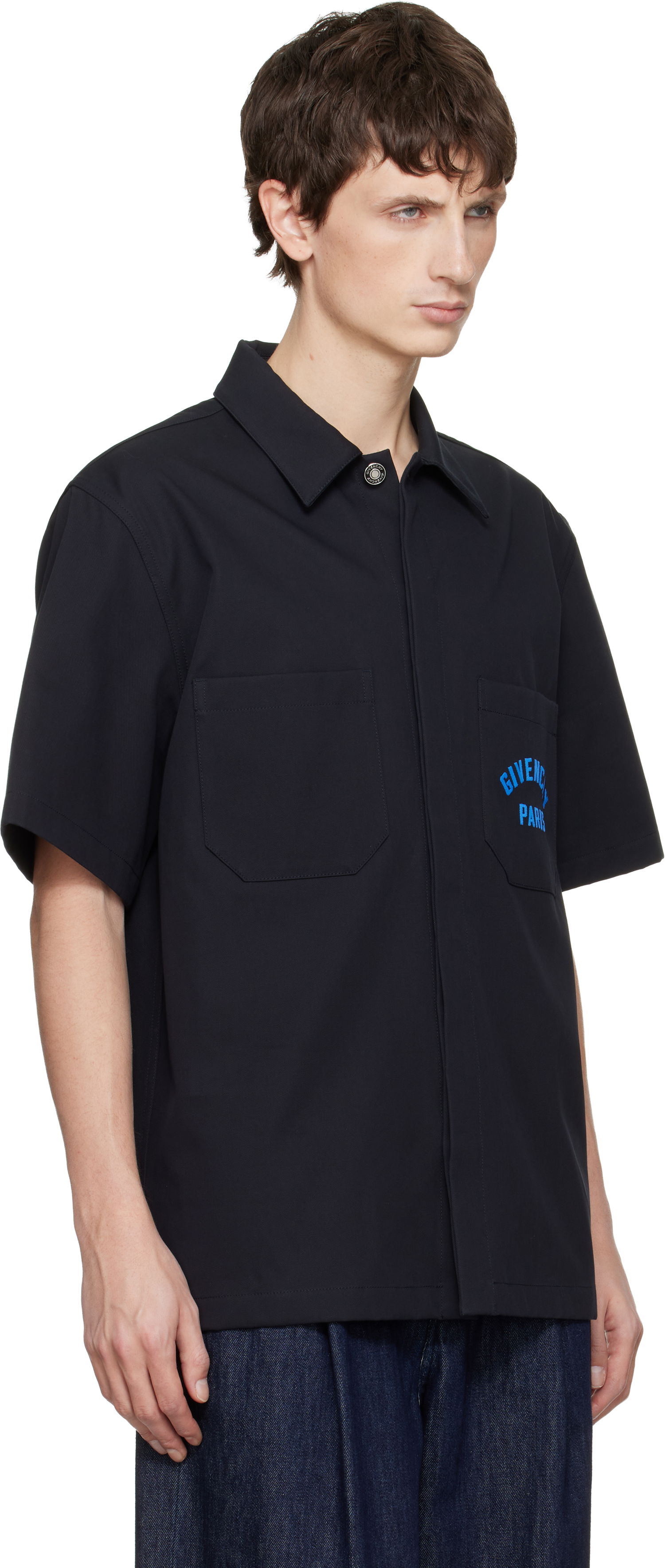 Риза Givenchy GIVENCHY Paris Cotton Twill Shirt Черно | BM615H164P401, 1