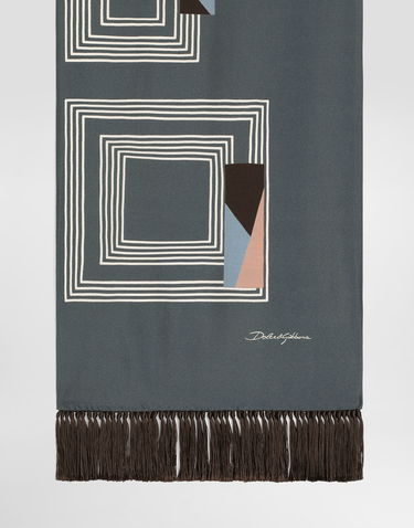 Шал Dolce & Gabbana Vintage-print Twill Scarf Многоцветен | GQ386EG0WWWN9299, 3