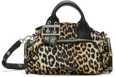 Дамска чанта GANNI Leopard Mini Polochon Bag Металик | A6740, 0