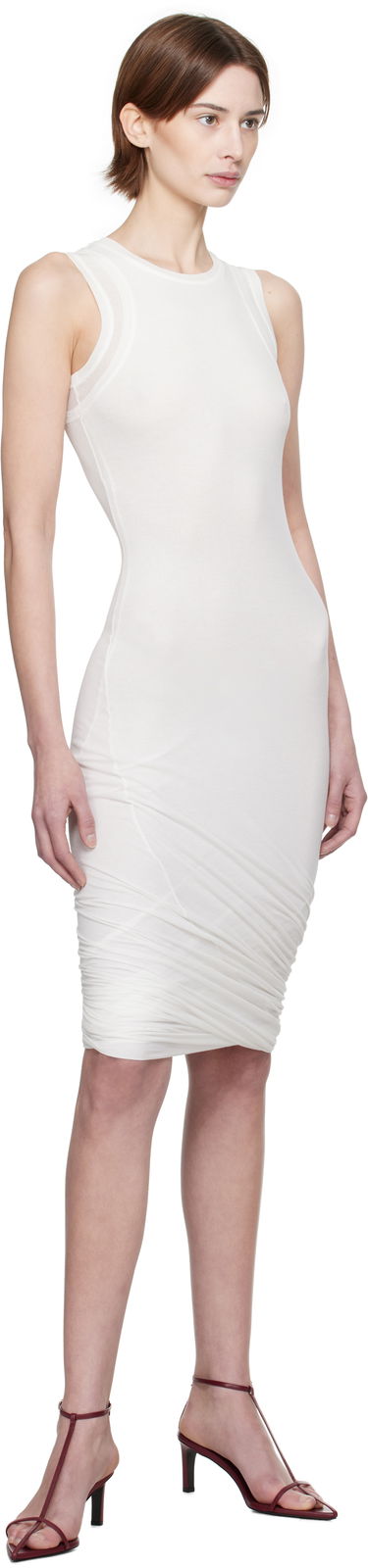 Pокля Jil Sander Jil Sander Sleeveless Twisted Midi Dress Бяло | J02CT0505_J20249, 3