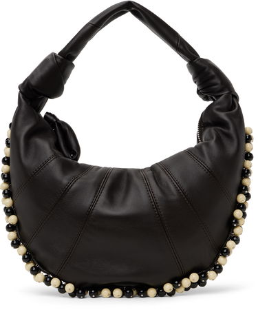 Дамска чанта LEMAIRE Lemaire Beaded Mini Fortune Croissant Bag Черно | BG0152 LL095, 0