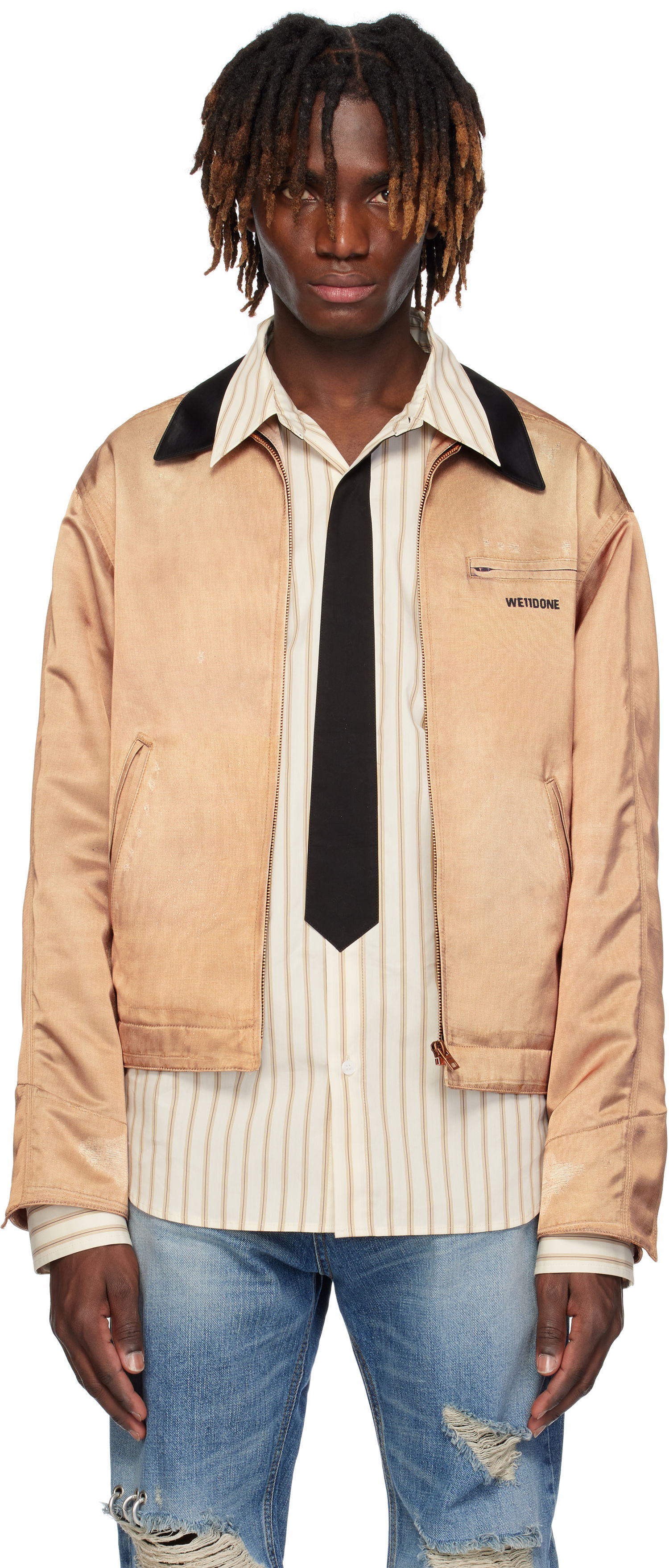 Яке бомбър We11done We11done Printed Work Jacket Кафяво | WD-JK0-25-038-M-BG, 0