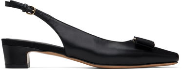 Кецове и обувки FERRAGAMO Salvatore Ferragamo Iconic Bow Slingback Heels Черно | 781739, 0