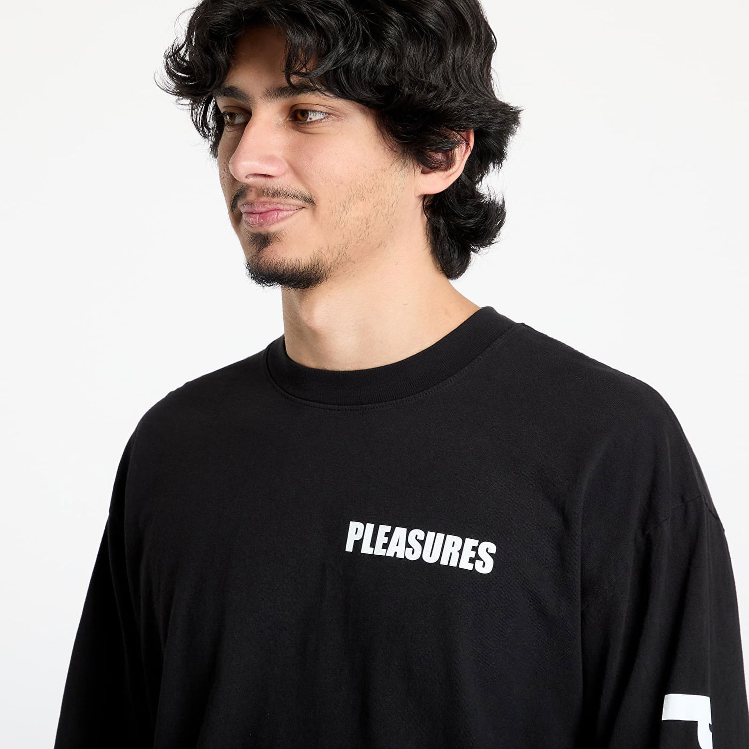 Пуловер Pleasures Pleasures Impact Staff Long Sleeve T-Shirt Черно | P25SP053 BLACK, 1