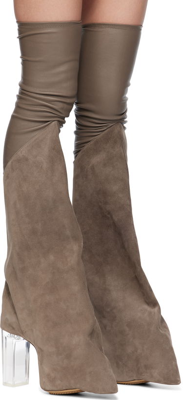 Pокля Rick Owens Rick Owens Hollywood Taco Kiss Suede Tall Boots Сиво | RO01E7843 LSLVS0, 3