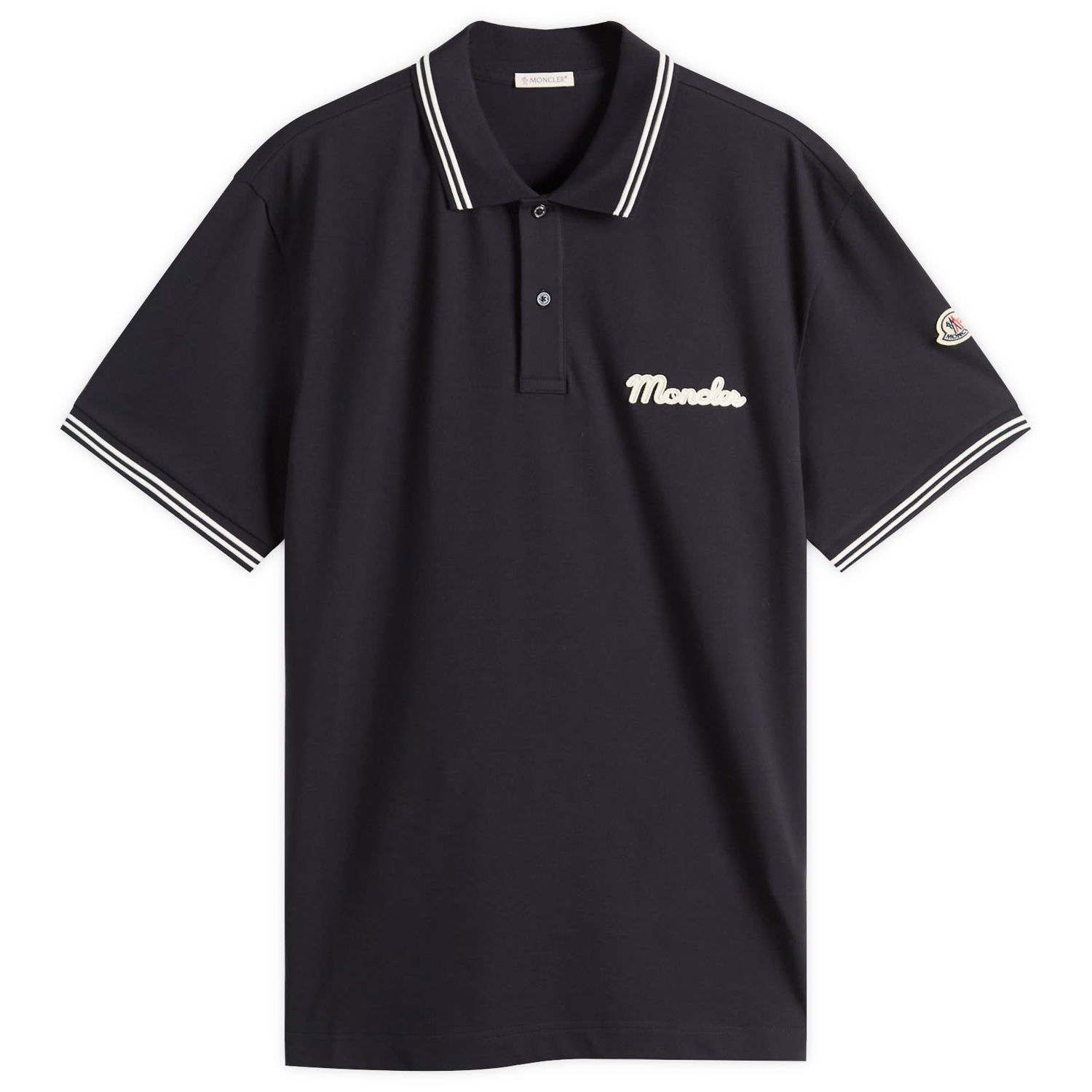 Поло тениска Moncler Short Sleeve Logo Polo, Size Large Тъмно синьо | 8A000-05-89B3G-77X, 0