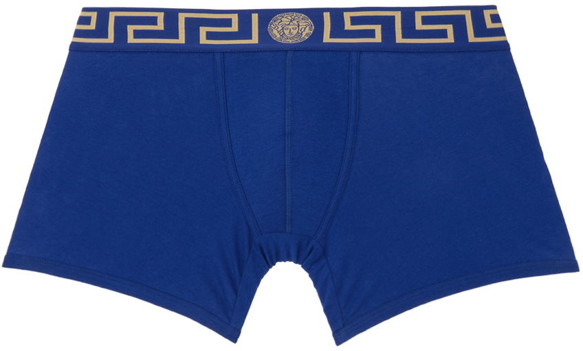 Боксерки Versace Greca Border Long Boxers Синьо | AU10028_1A10011, 0