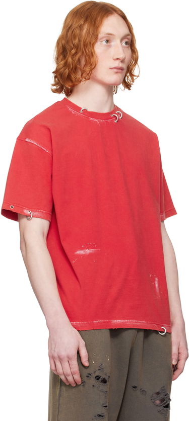 Тениска We11done We11done Pierced T-Shirt Червено | WD-TT0-25-770-U-RD, 1