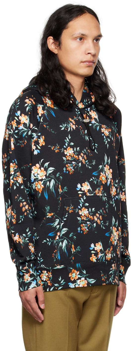 Суитчър Erdem Erdem Floral Print Christian Hoodie Черно | MF22_516MKFSW, 1