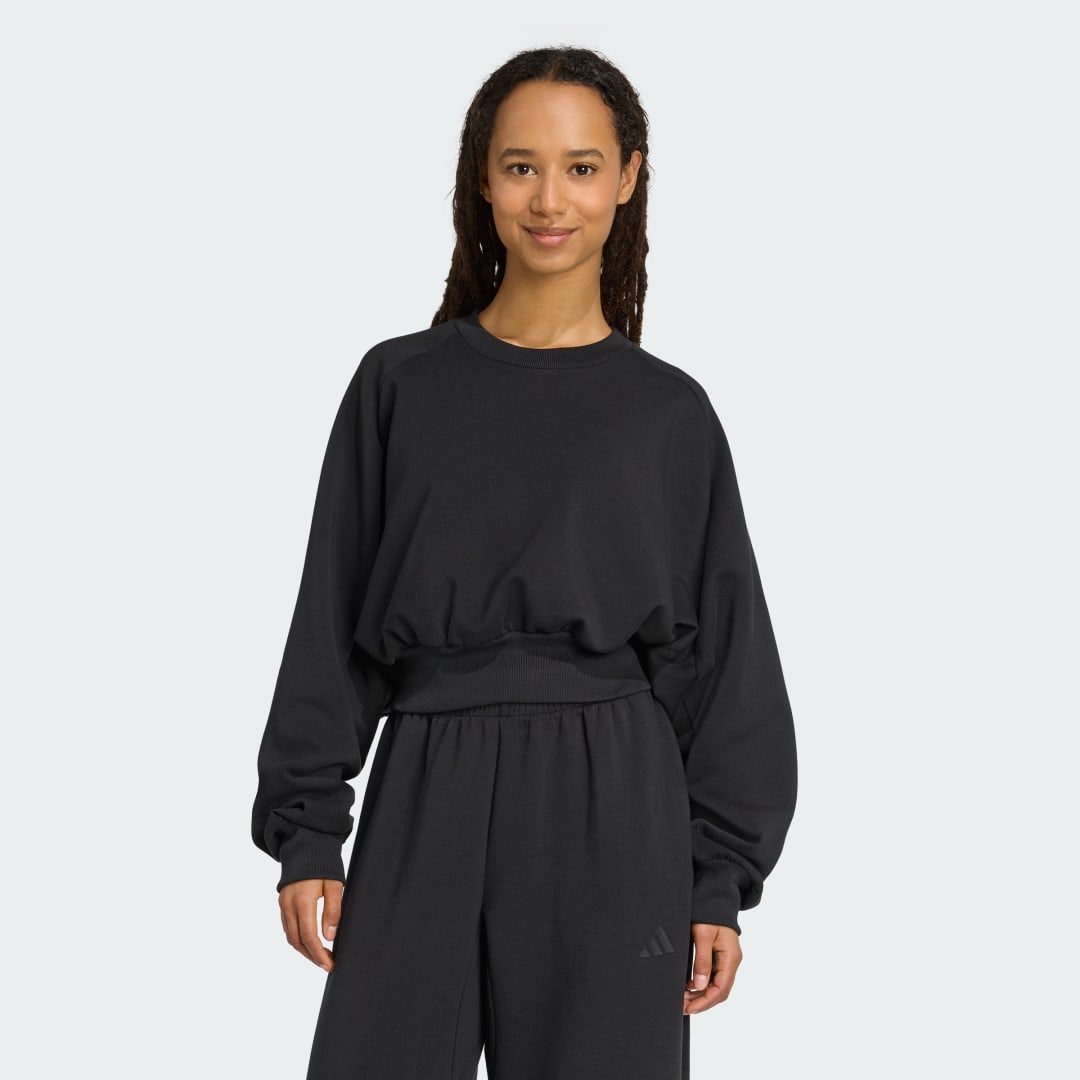 Суитчър adidas Performance ALL SZN Soft Lux Cropped Sweatshirt Черно | JM3836, 0