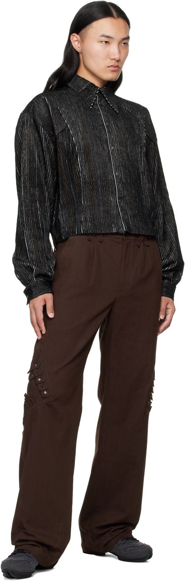 Риза KIKO KOSTADINOV Kiko Kostadinov Kraner Striped Cropped Shirt Черно | KKAW25SH01-53, 3