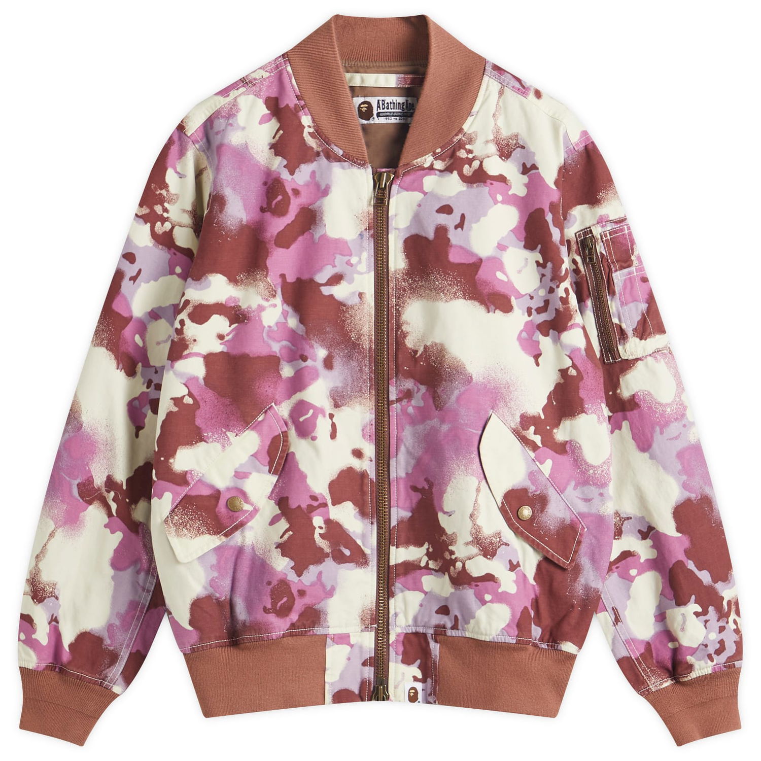 Яке бомбър BAPE Bathing Ape Map Camo Bomber Jacket Розово | 001LJL302001L-PNK, 1