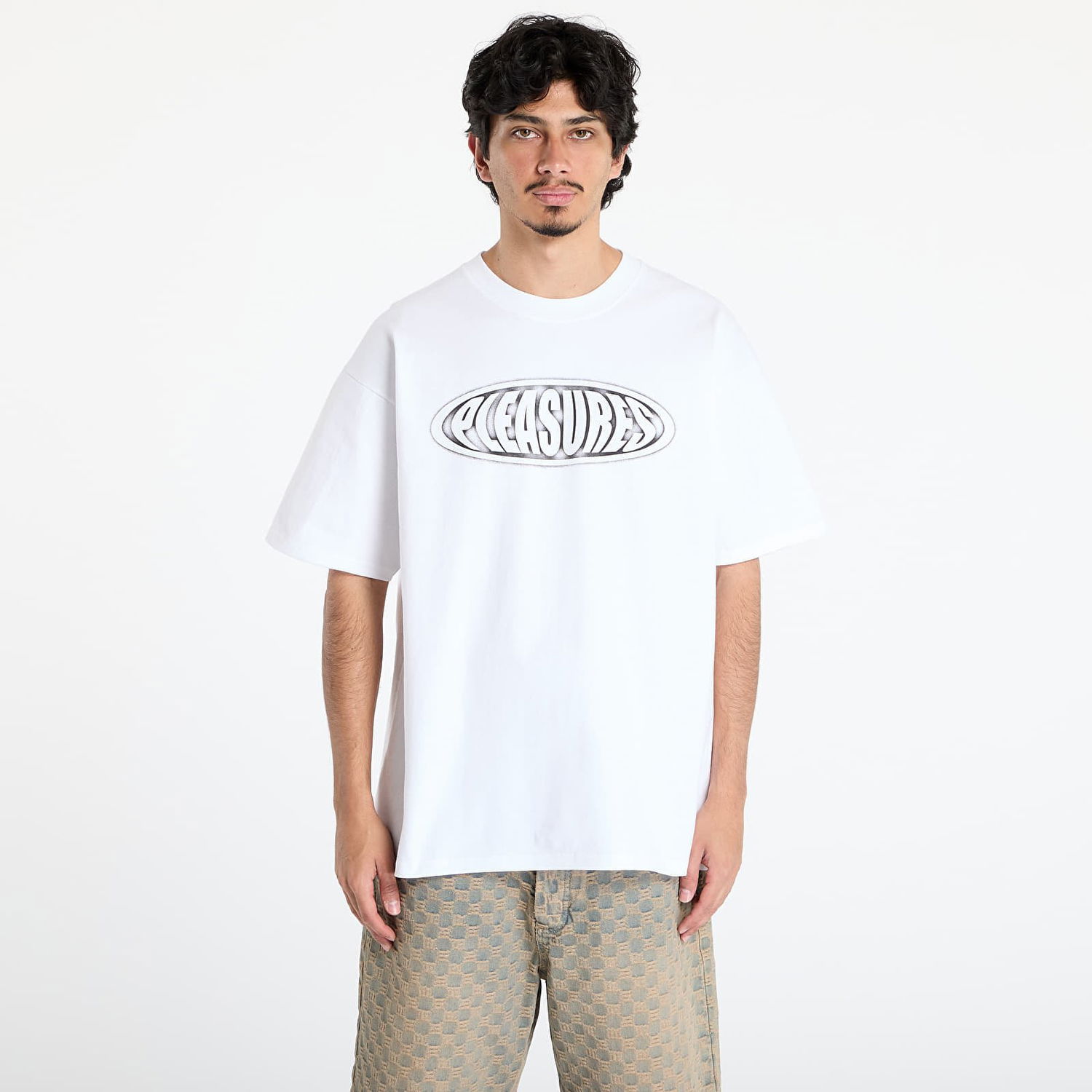 Тениска Pleasures PLEASURES Sandblast T-Shirt Бяло | P25SU044 WHITE, 0