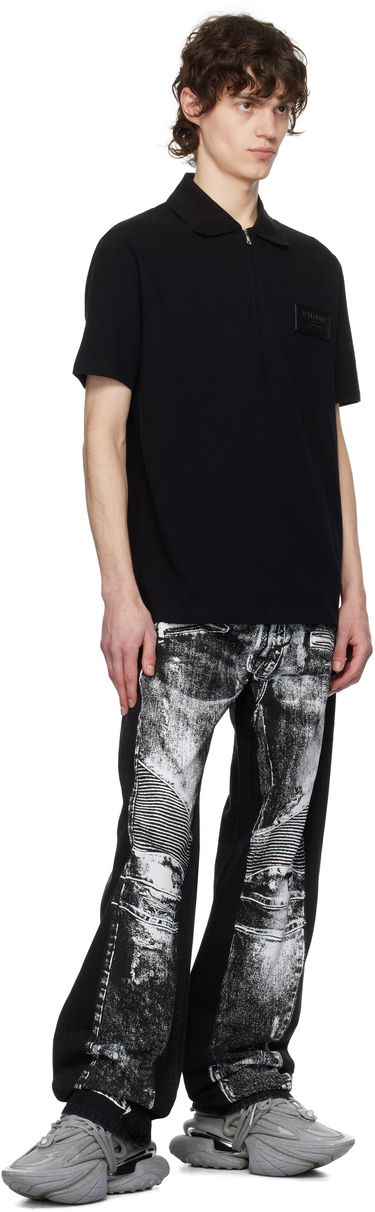 Дънки Balmain Balmain Loose-Fit Biker Print Jeans Черно | EH1ML155DF52, 3