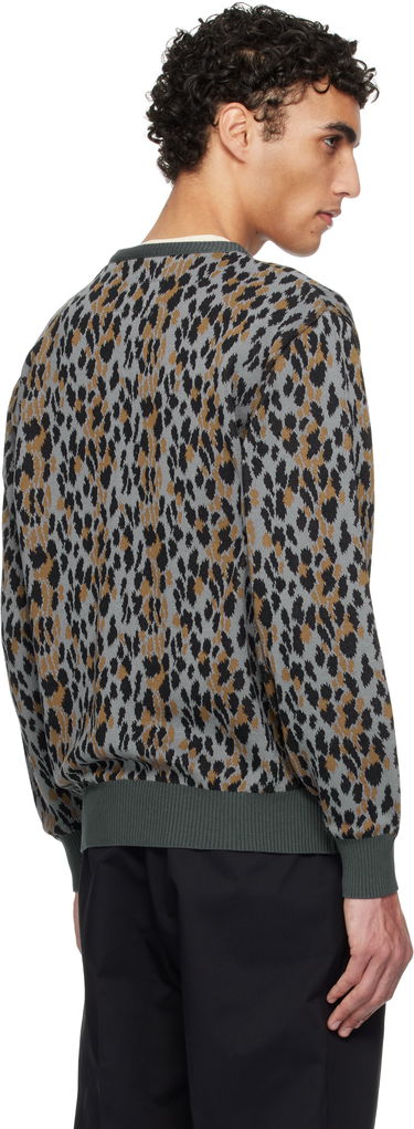 Пуловер WACKO MARIA WACKO MARIA Leopard Jacquard Knit Cardigan Сиво | 25SSE-WMK-KN06, 2