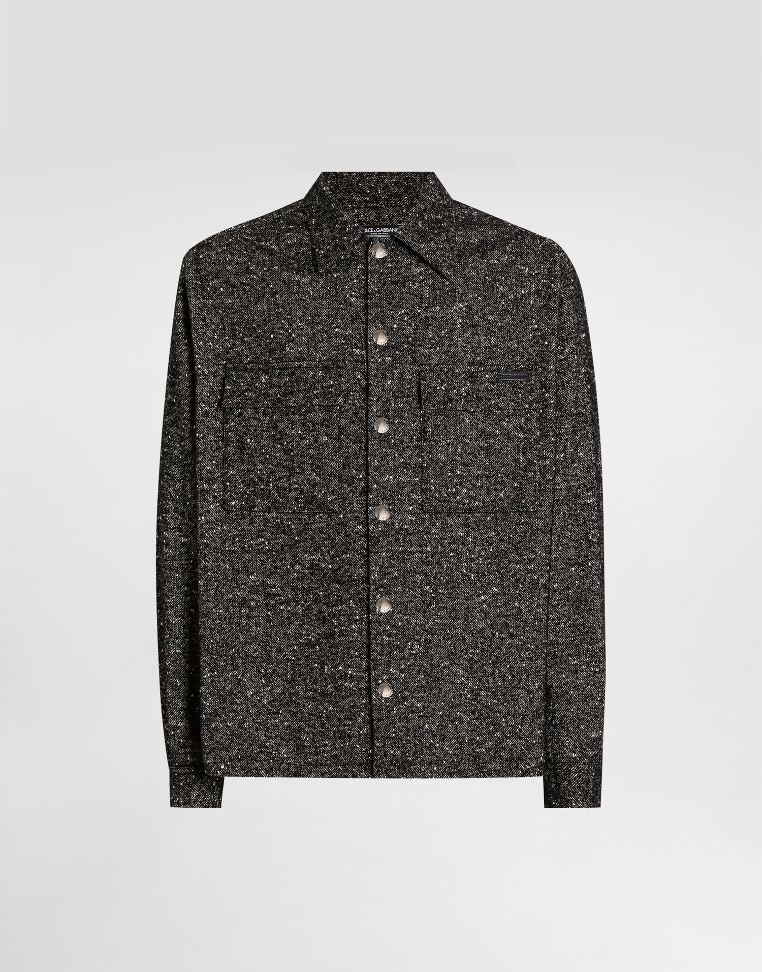 Риза Dolce & Gabbana Dolce & Gabbana Wool Blend Button-Up Shirt Черно | G5MM6TFCZAMS8030, 0