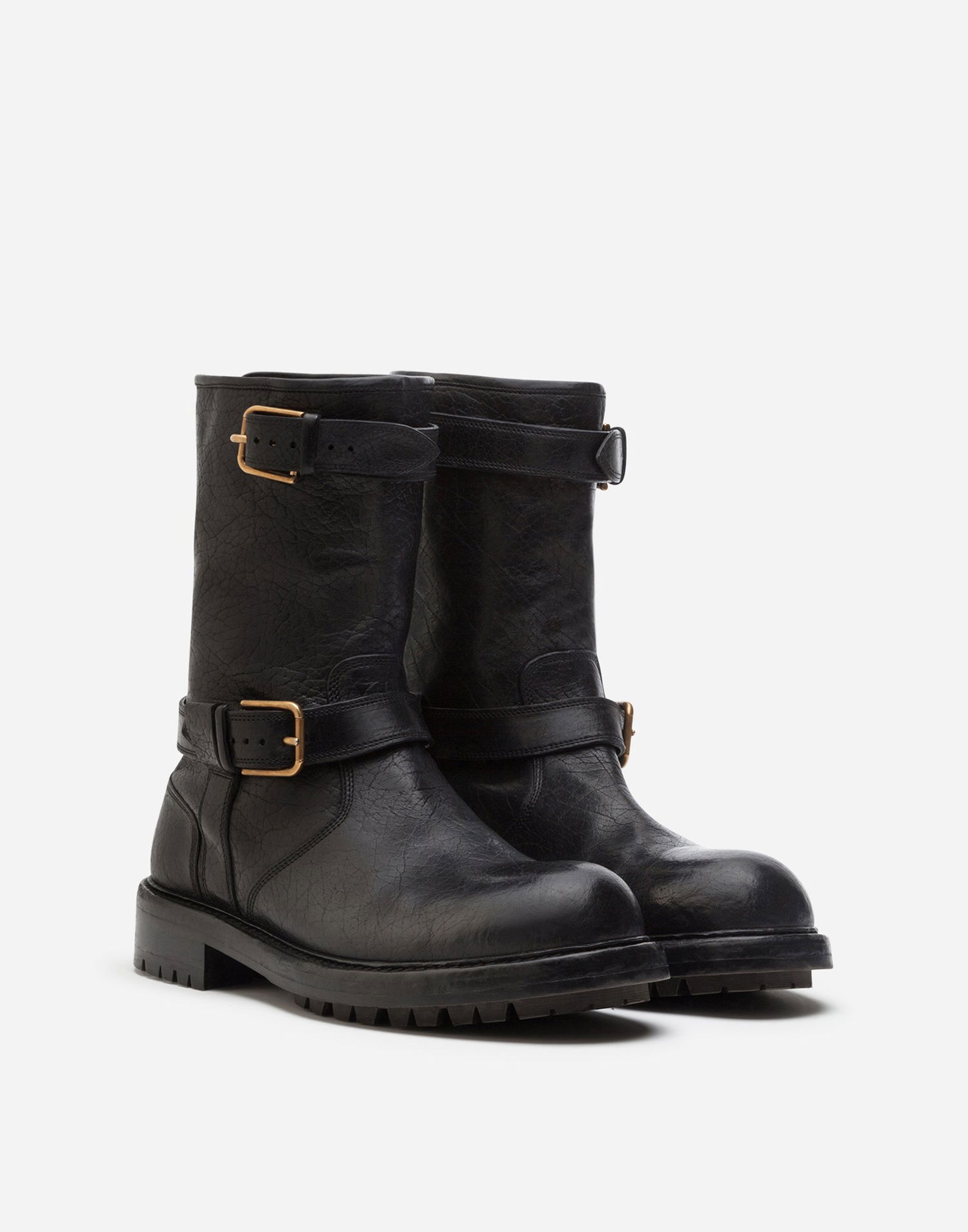 Аксесоари Dolce & Gabbana Dolce & Gabbana Horsehide Biker Boots Черно | A70032AW35280999, 1