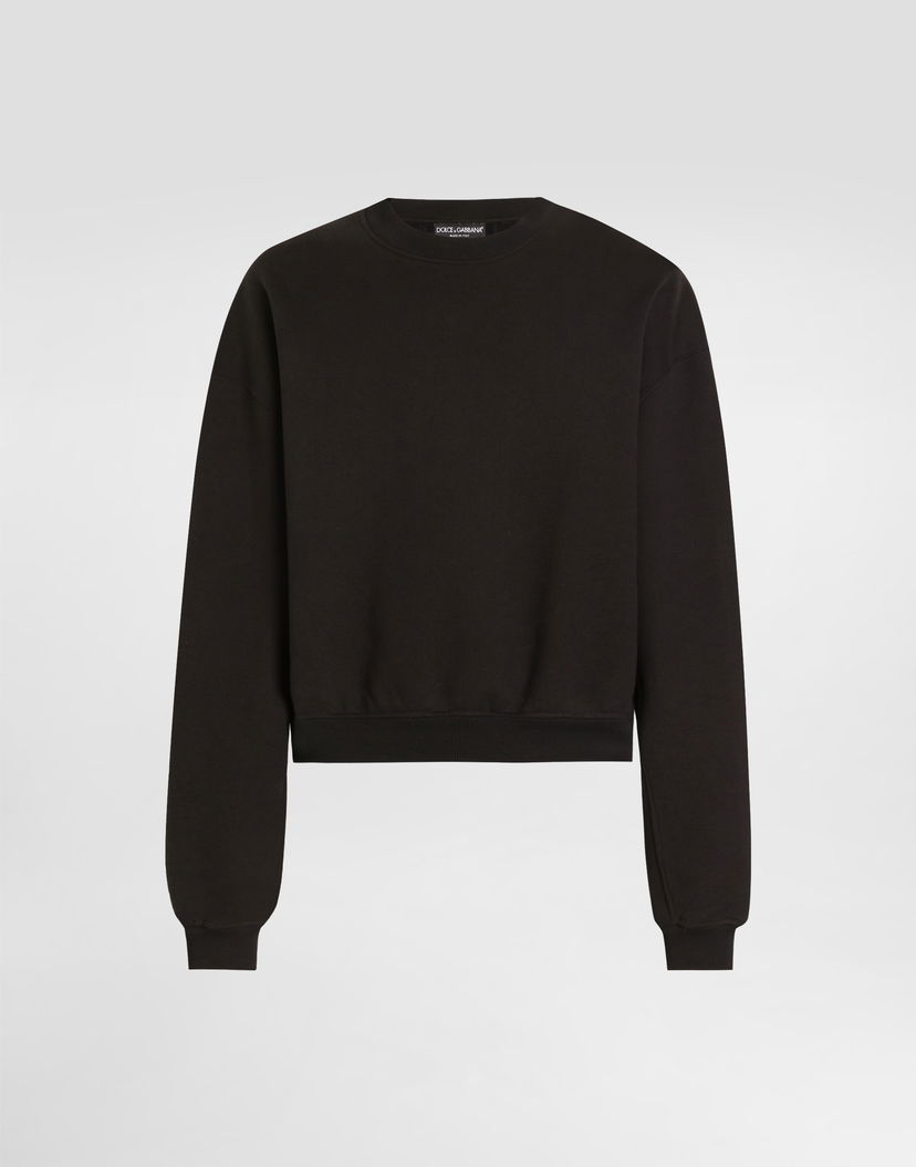 Суитчър Dolce & Gabbana Dolce & Gabbana Long-Sleeved Cropped Sweatshirt Черно | G9BVHTG7PLAN0000