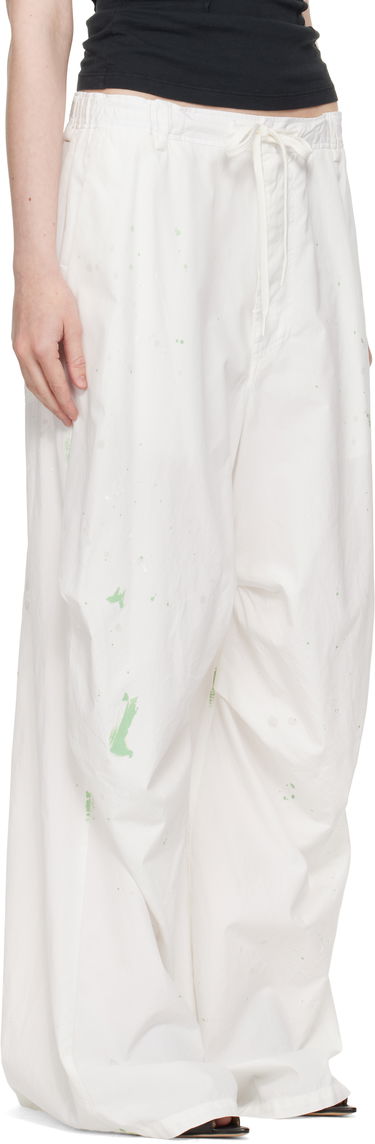 Карго панталони Maison Margiela MM6 Maison Margiela Light Cotton Poplin Wide Leg Trousers with Paint Splatter Черно | S62KB0240 M35458, 4