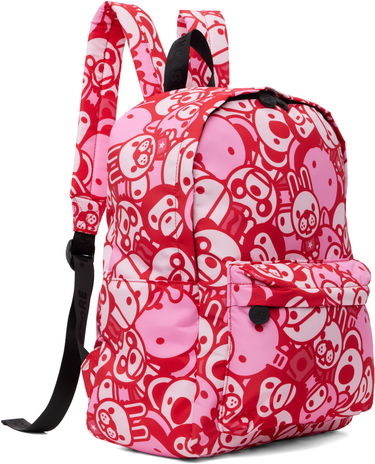 Раница BAPE A Bathing Ape ABC Milo All Friends Medium Backpack Червено | 0MXBGW4274XXO, 1