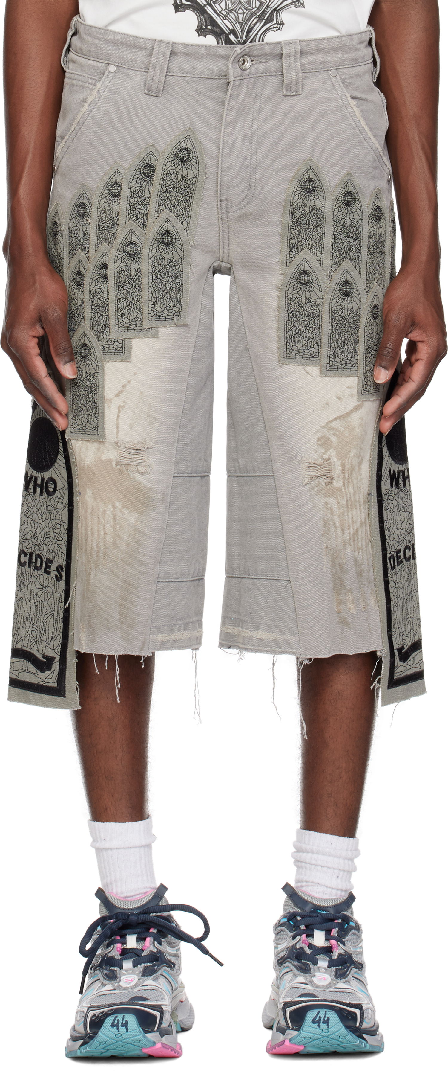 Къси панталони Who Decides War Who Decides War Patch Arched Carpenter Shorts Сиво | 1120910021SS25, 0