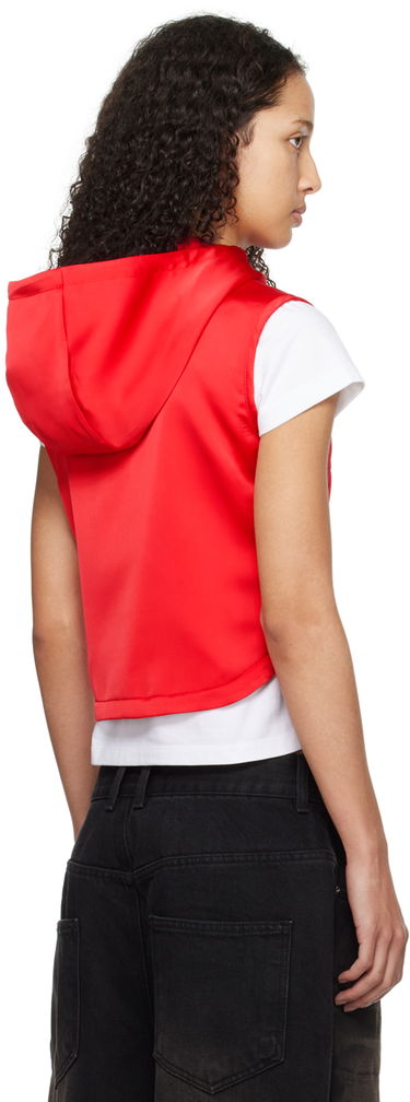 Жилетка We11done Hooded Cropped Vest Червено | WD-VT0-24-101-W-RD, 2