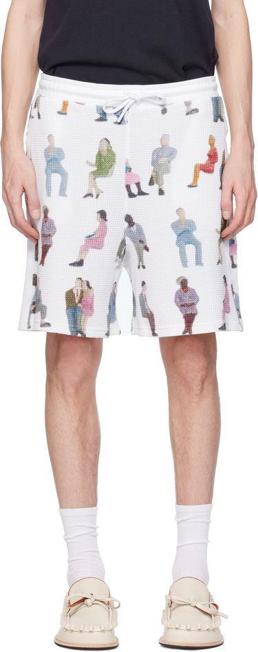 Къси панталони JW Anderson JW Anderson Printed Waffle Shorts Бяло | JR0054-PG1737, 0