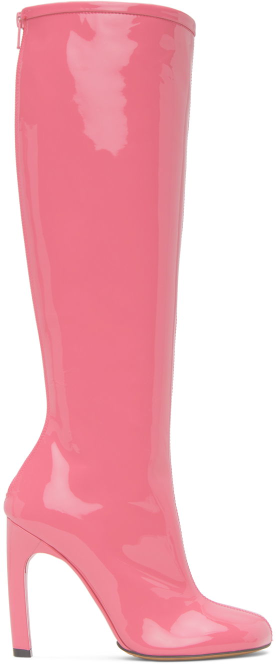 Кецове и обувки Dries Van Noten Dries Van Noten Structured Tall Boots Розово | 0061 DD392, 0