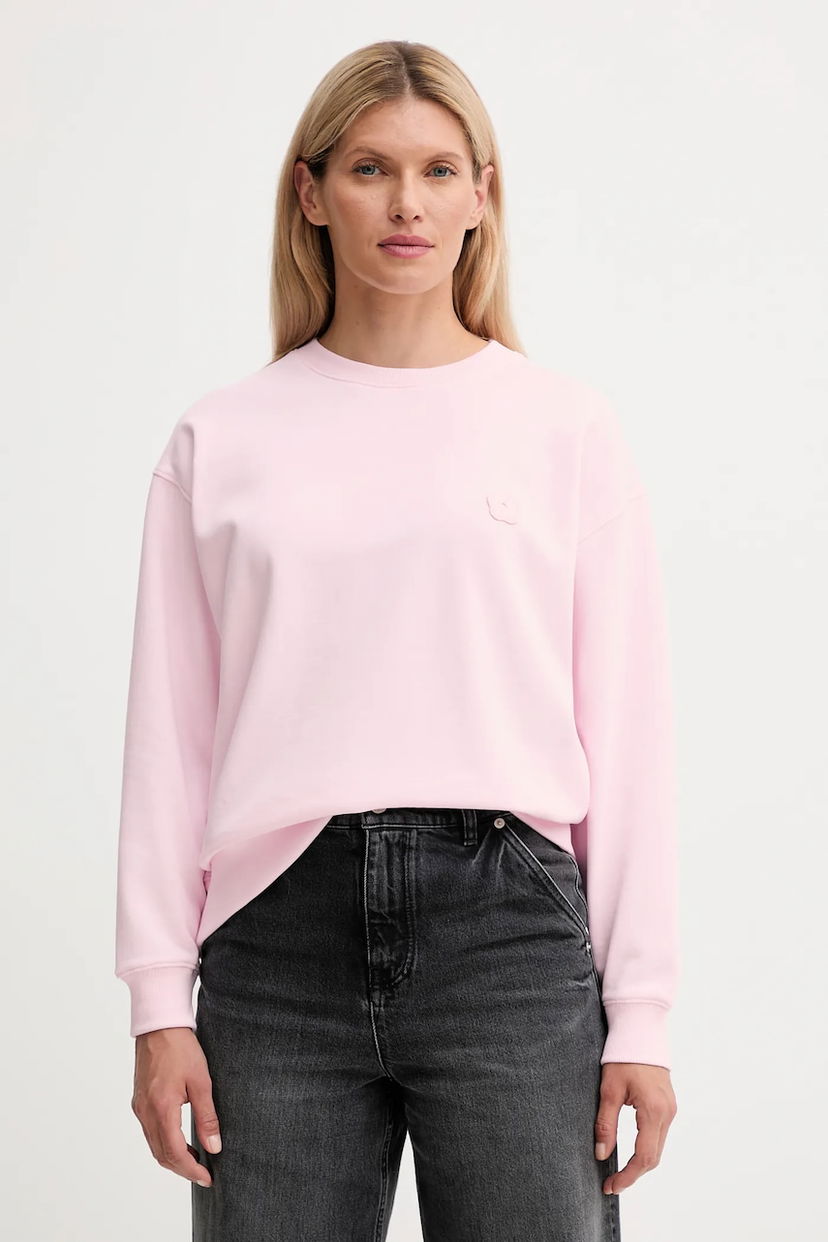 Суитчър KENZO Kenzo Smooth Crewneck Sweatshirt Розово | FF52SW1804MF