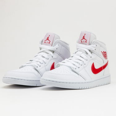 Кецове и обувки Jordan Air Jordan 1 Mid "White University Red" W Бяло | BQ6472-106, 1