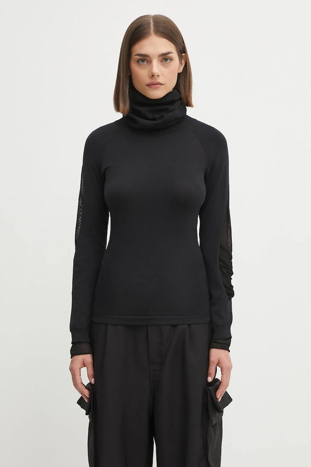 Y-3 Hooded Knit Turtleneck Top