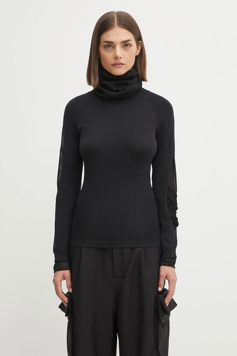 Пуловер Y-3 Y-3 Hooded Knit Turtleneck Top Черно | JX2301
