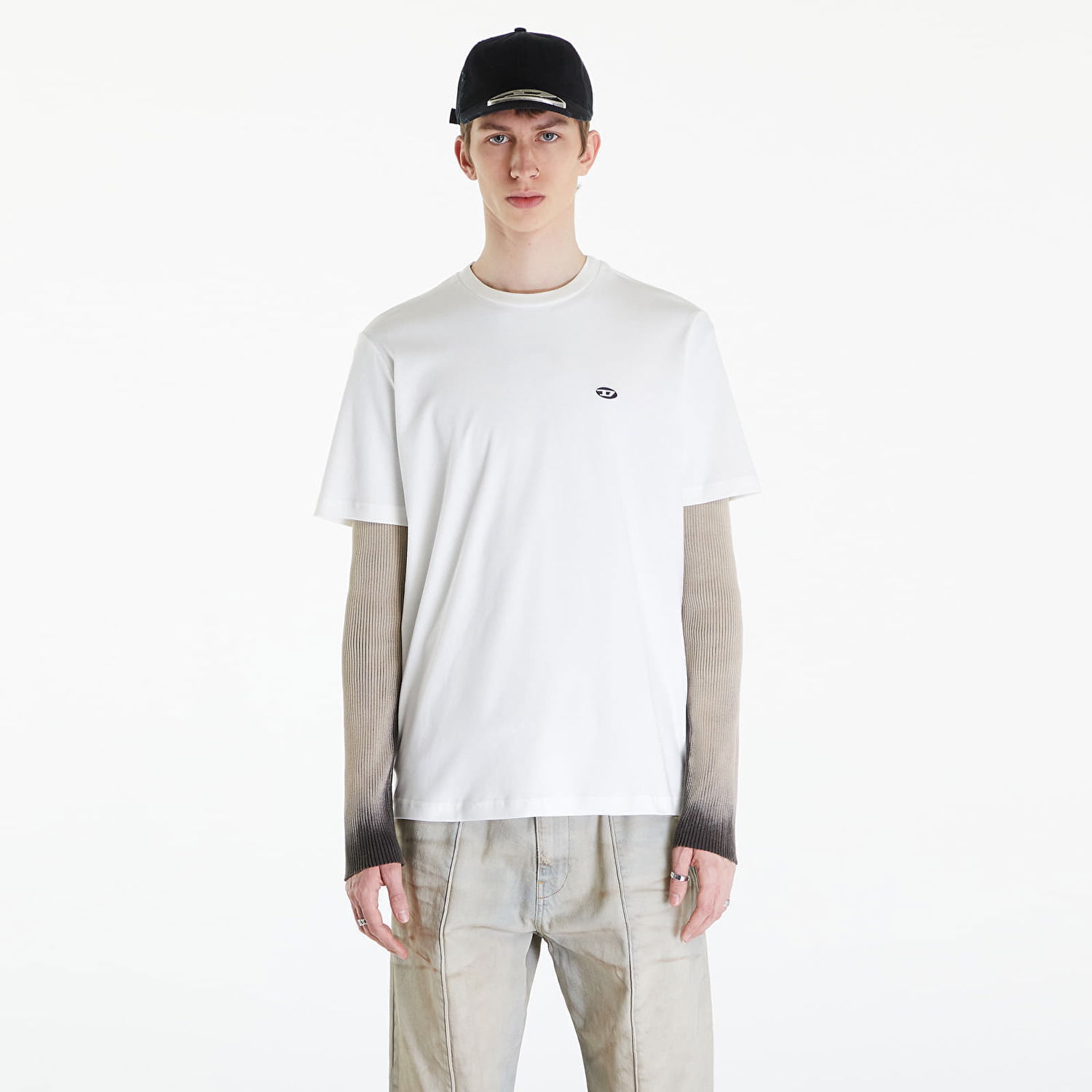 Тениска Diesel T-Justine-Doval-Pj T-Shirt UNISEX Off White Бяло | A09558_0AIJU Off White, 0