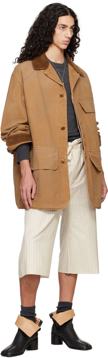 Яке Maison Margiela Maison Margiela Corduroy Collar Waxed Jacket Кафяво | S50AM0625 M35206, 4