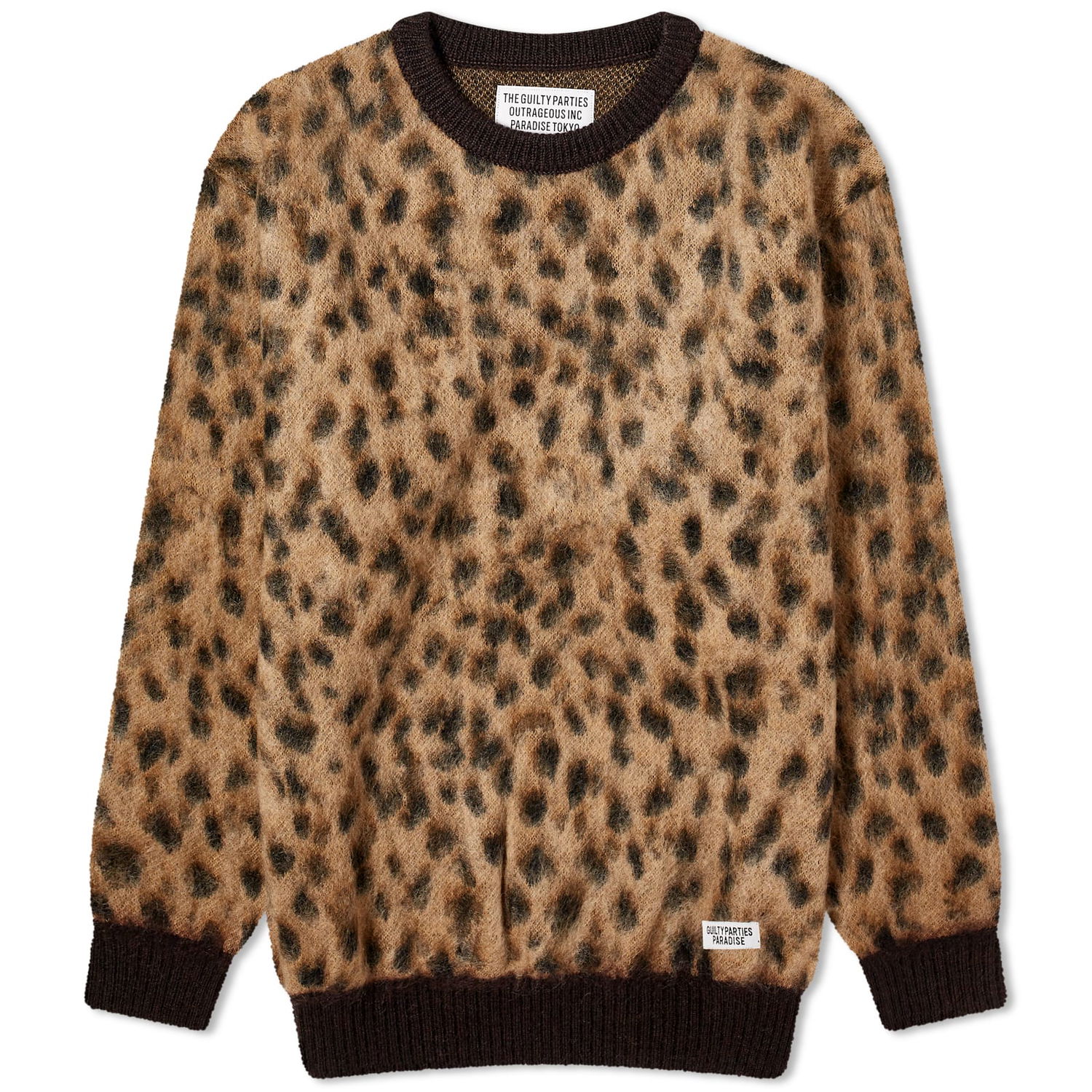 Пуловер WACKO MARIA Leopard Mohair Knitted Jumper Кафяво | 23FW-WMK-KN12-BGE, 0
