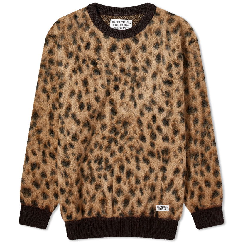 Пуловер WACKO MARIA Leopard Mohair Knitted Jumper Кафяво | 23FW-WMK-KN12-BGE