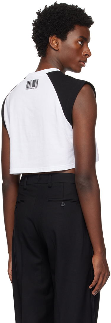 Съкратен топ VETEMENTS VTMNTS Colorblock Cropped Sleeveless T-Shirt Бяло | VL16TR640B, 2