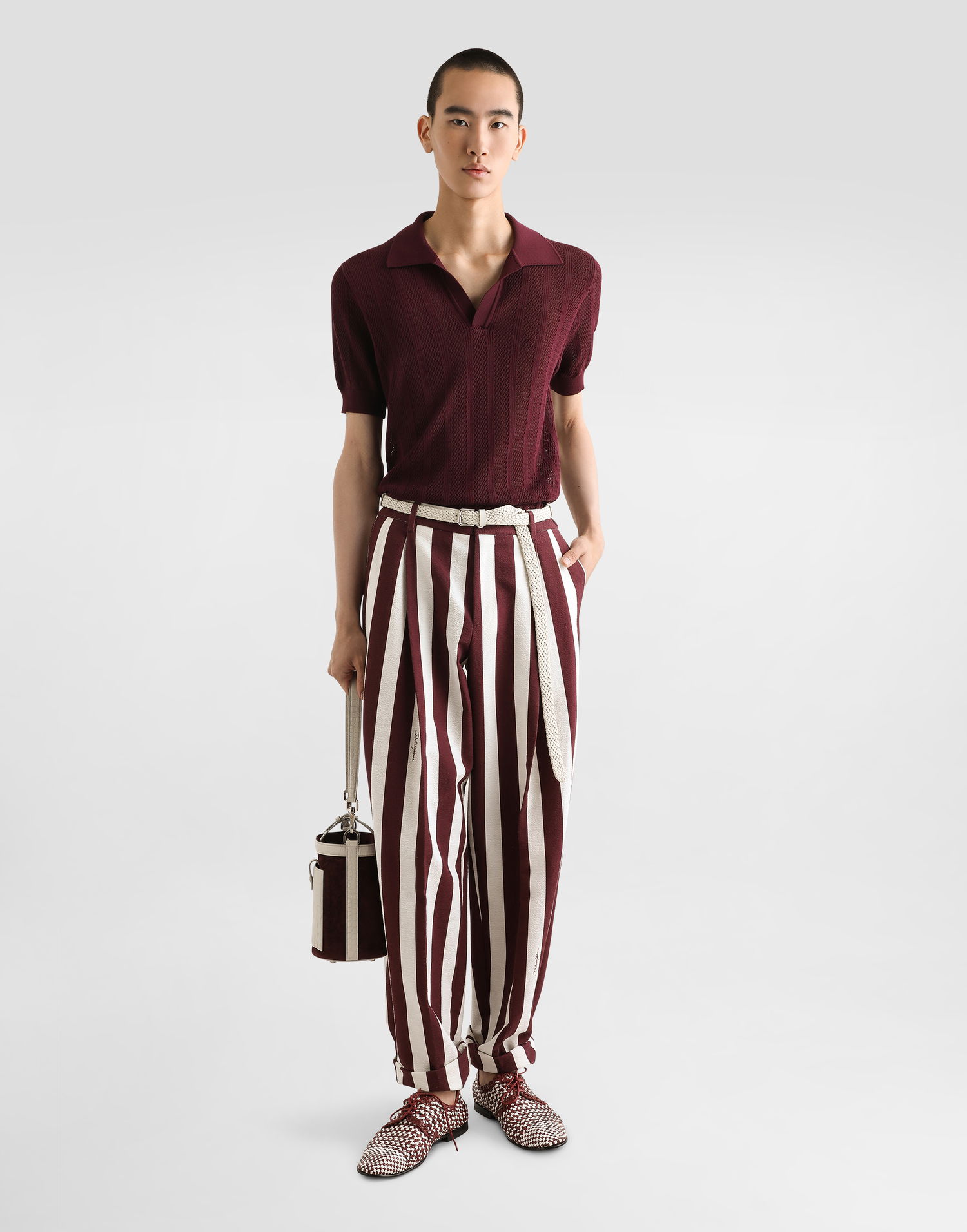 Панталони Dolce & Gabbana Dolce & Gabbana Striped Cotton Jacquard Cropped Pants Многоцветен | GP10DTFS6OHHA9WR, 1