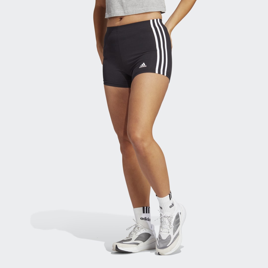 Къси панталони adidas Originals Essentials 3-Stripes Single Jersey Booty Shorts Черно | IC0757, 0