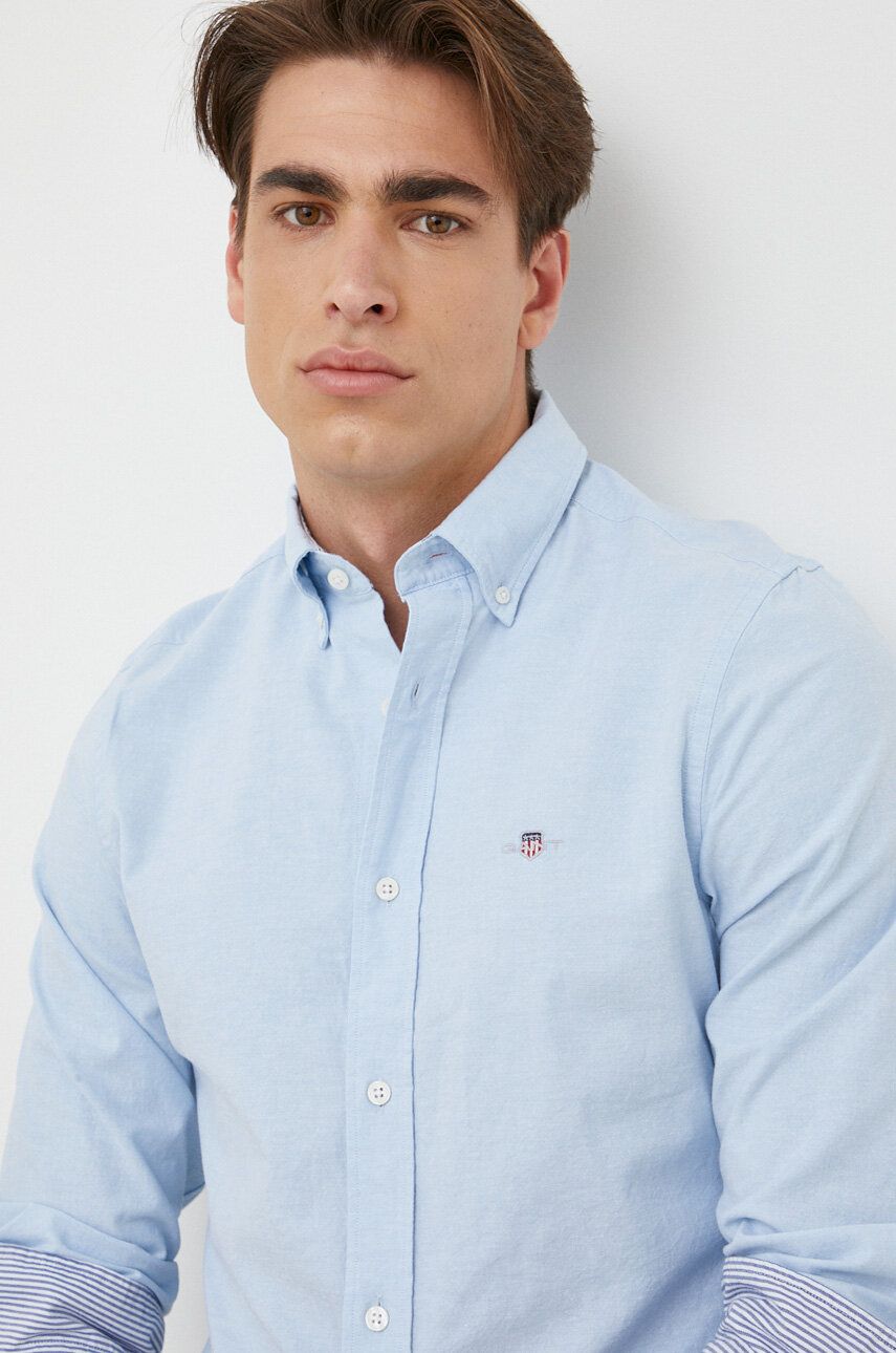 Риза GANT Cotton T-shirt Синьо | 3230115, 0