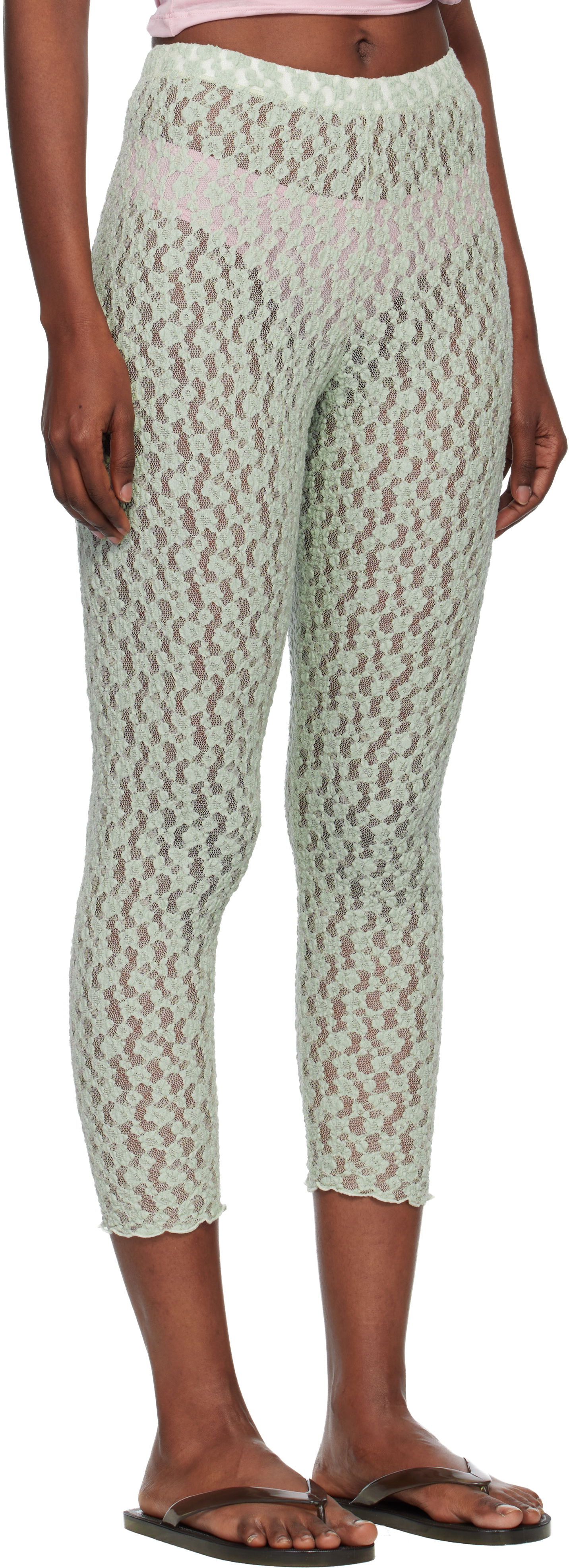 Клинове Baserange Serra Lace Leggings Зелено | PASEL-LA-WI25, 1