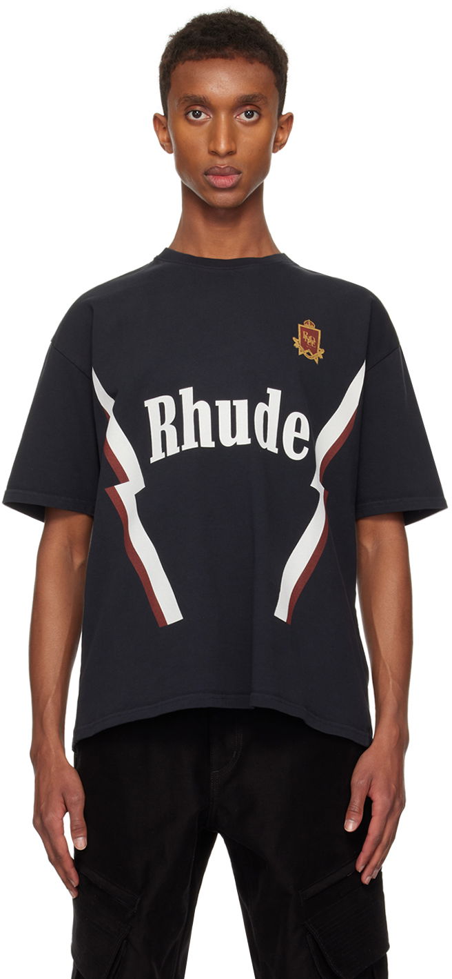 Тениска Rhude Lightning Graphic Crewneck T-shirt Черно | RHFW24TT25012