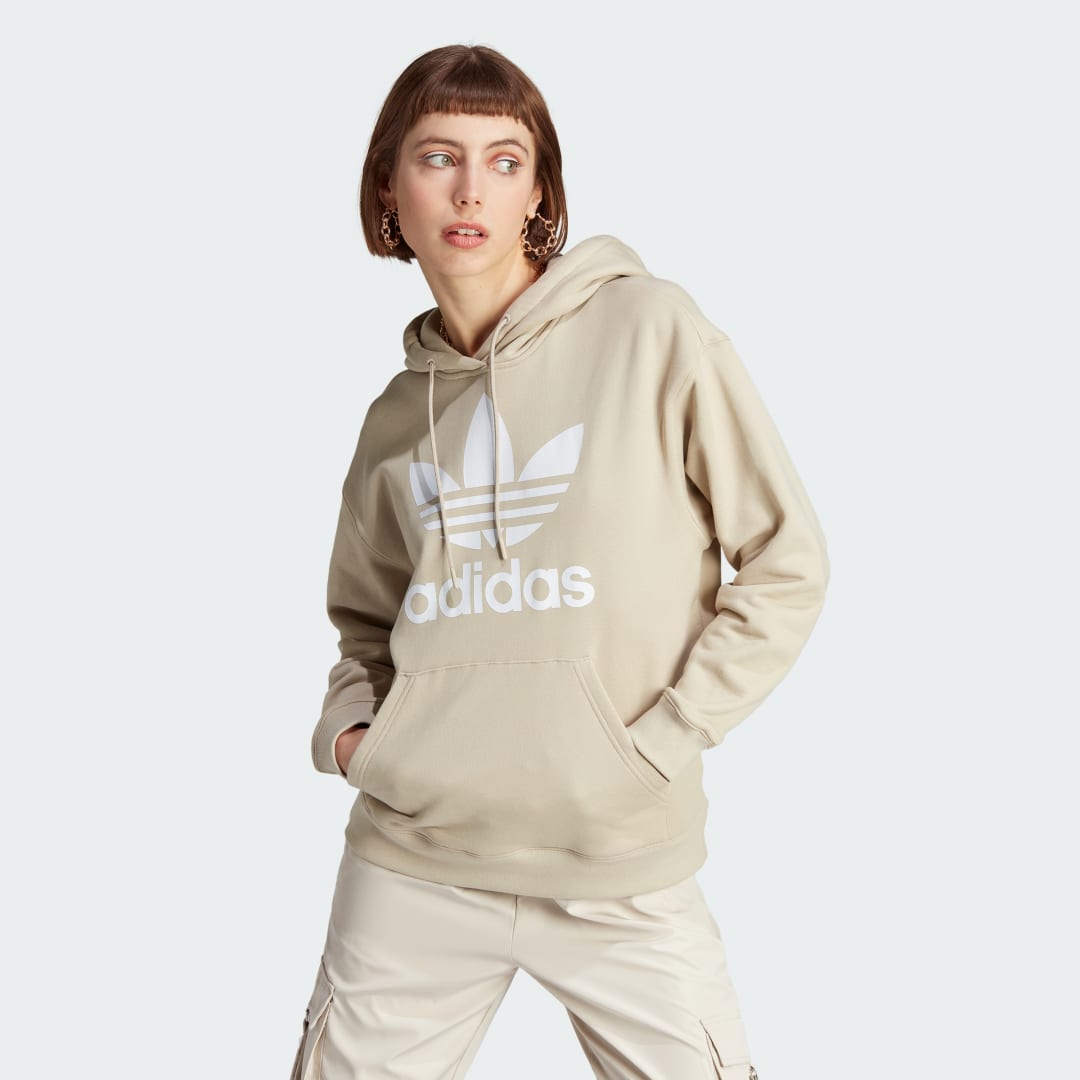 Суитчър adidas Originals Trefoil Hoodie Бежово | IK6471, 1