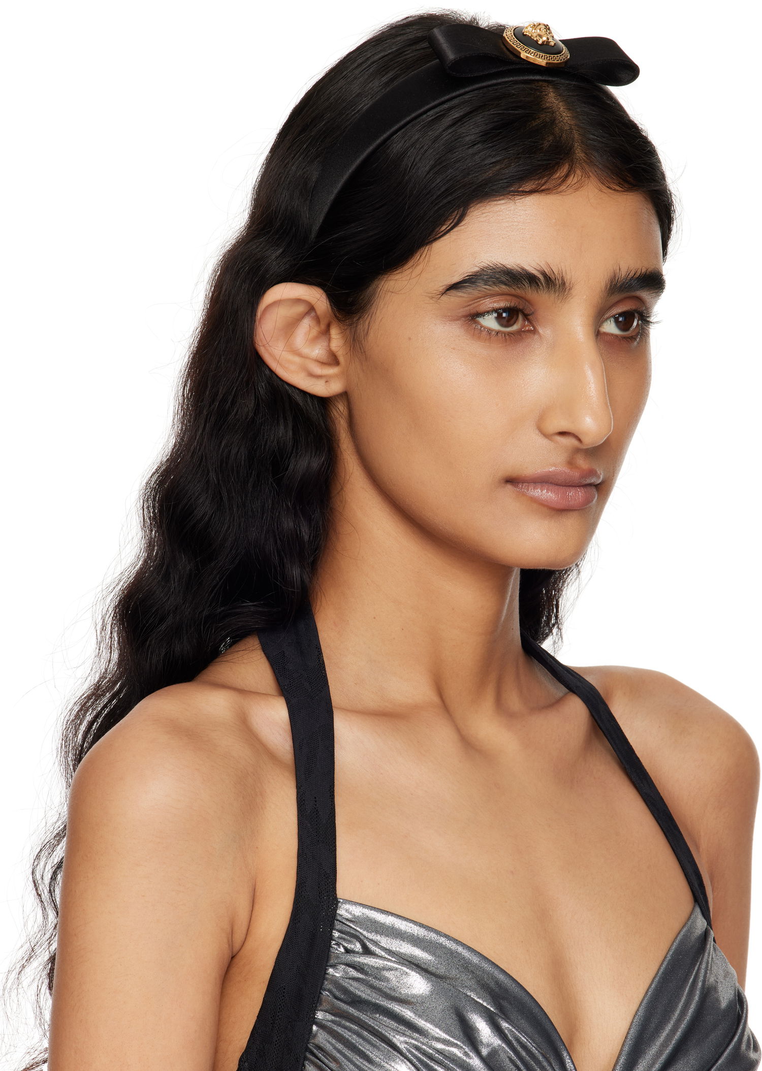 Значка Versace Versace Gianni Ribbon Headband Черно | 1014906_1A10921_1B00F, 1