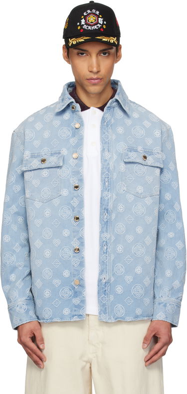 Риза Casablanca Casablanca Monogram Denim Shirt Синьо | M-AW25-SH-189-01, 0