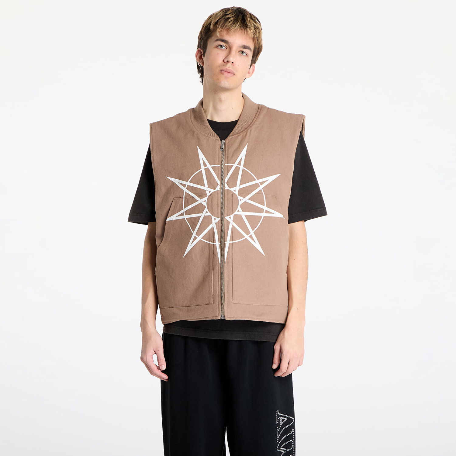Жилетка Pleasures PLEASURES x Slipknot Padded Vest Кафяво | P25SK003 BEIGE, 0