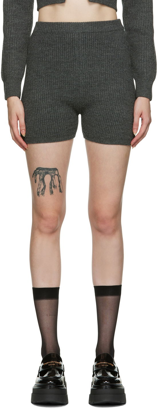 Къси панталони Alexander Wang Wool Knit Shorts Сиво | 4KC3224010