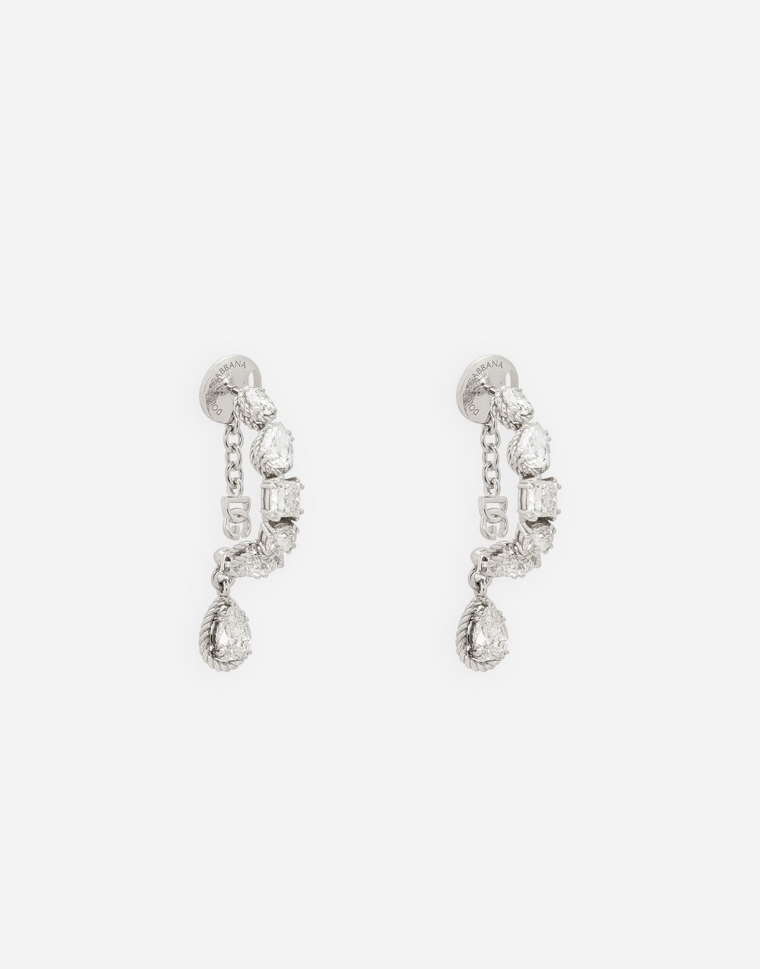 Обеци Dolce & Gabbana 18K White Gold Easy Diamond Earrings Металик | WEQD1GWDIA180001, 1