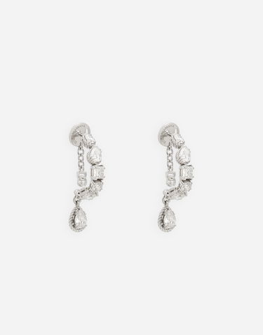 Обеци Dolce & Gabbana 18K White Gold Easy Diamond Earrings Металик | WEQD1GWDIA180001, 1