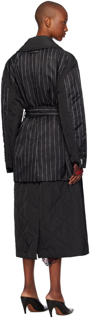 Тренчкот Jean Paul Gaultier Gaultier Pinstripe Long Coat Черно | 24/31-F-MA020-C065-000001, 2